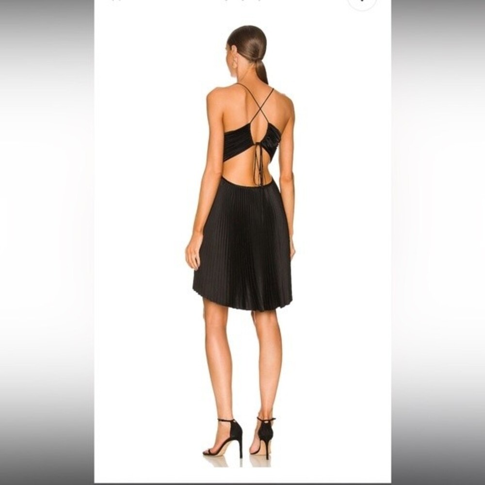 A.L.C. Ari Pleated Open Back Dress in Black Size 8 NWT - Picture 6 of 6